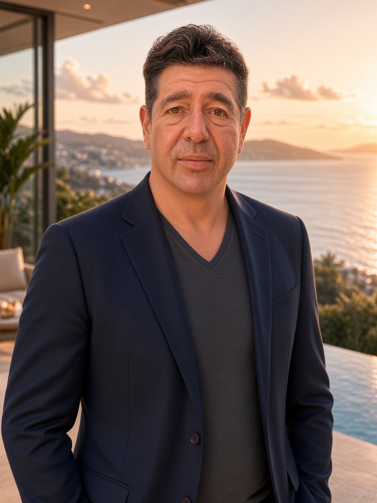 Rob Goldstone, founder of Oui 2 Entertainment, holding newspapers in London